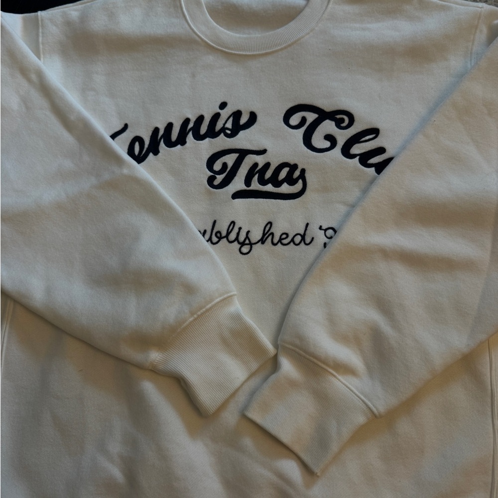 ARITZIA Tennis Club Sweatfleece Boyfriend Crew Sweatshirt - Picture 5 of 12